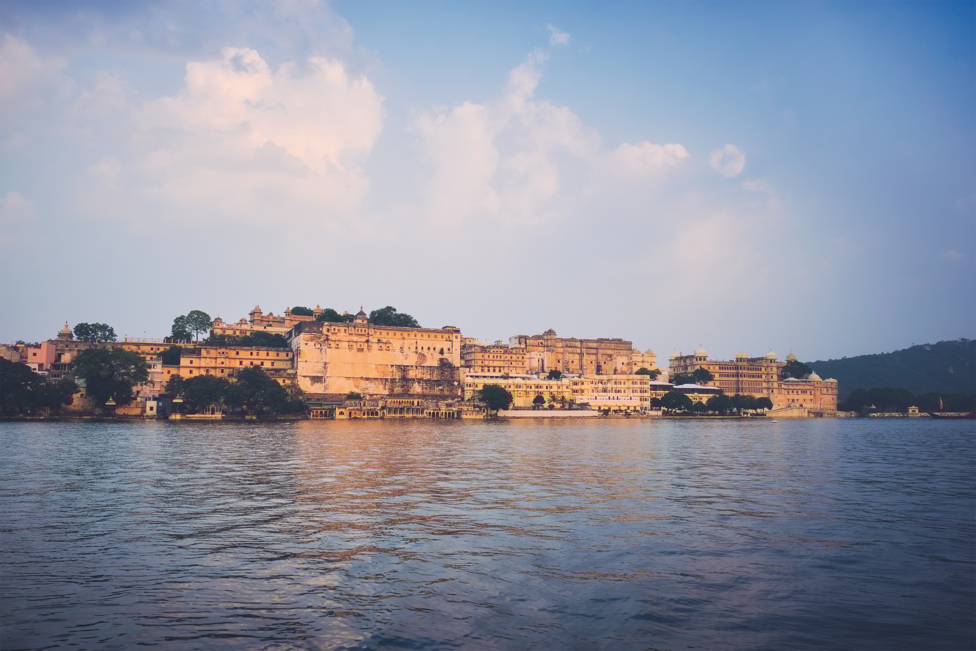Udaipur City Palace on sunset view. Udaipur, India